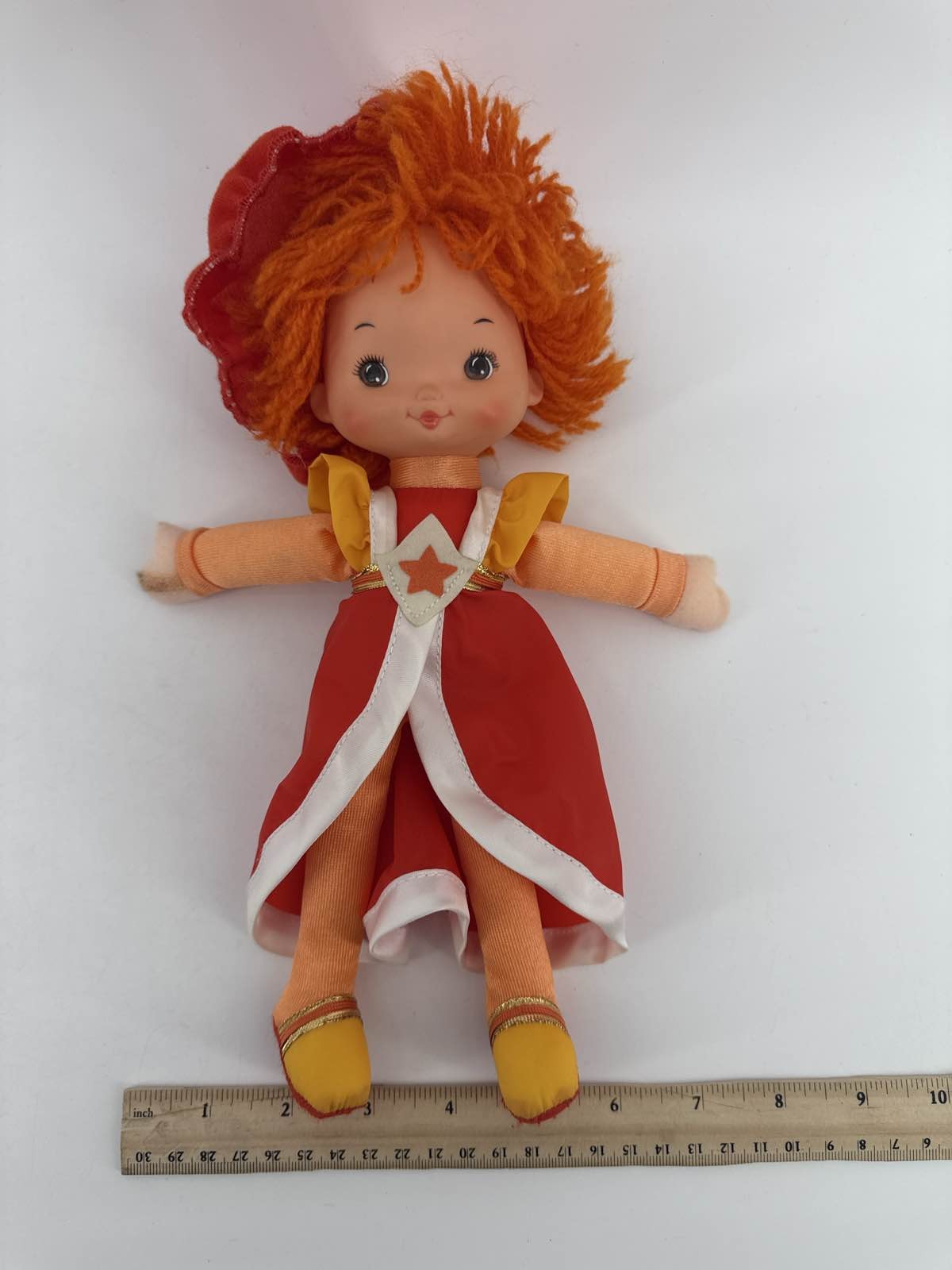 1983 Rainbow Brite LaLa Orange 10" Doll Plush Hallmark Mattel Red Dress