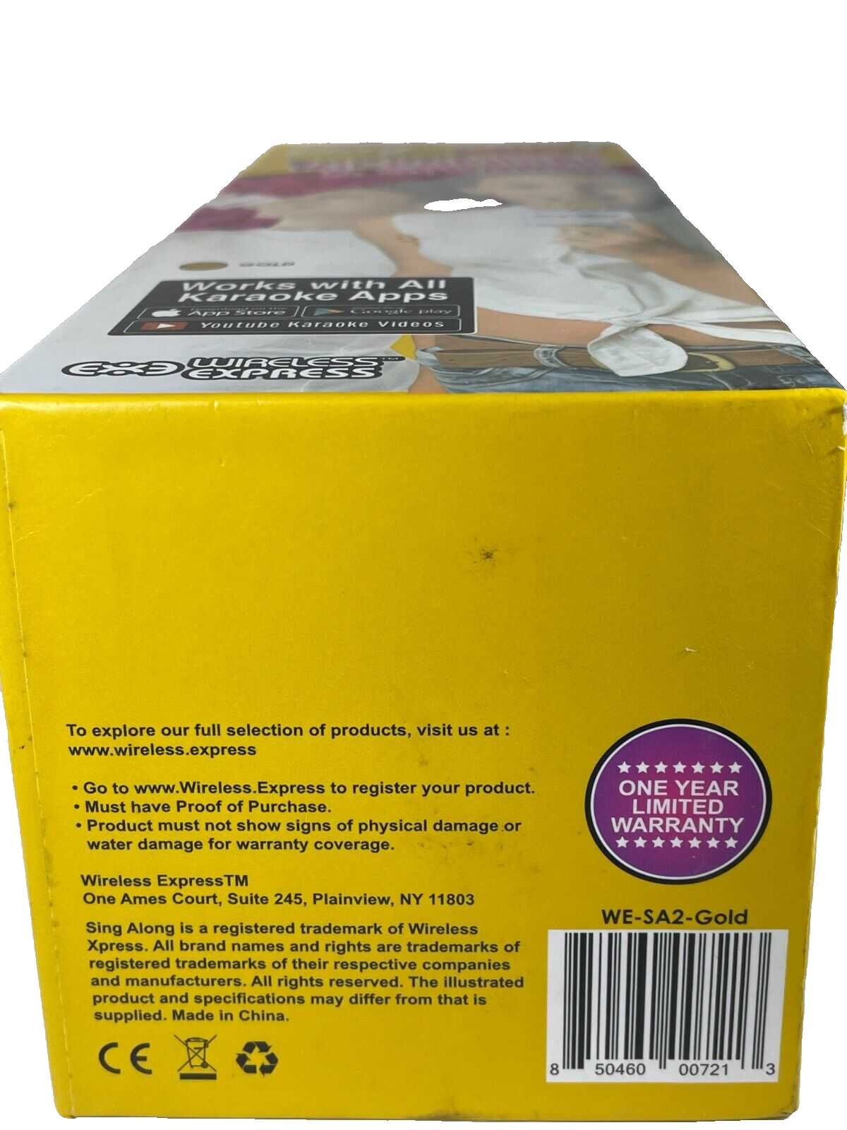 Wireless Express Karaoke Mic Bluetooth Gold Speaker Sing-Along PRO New HTF