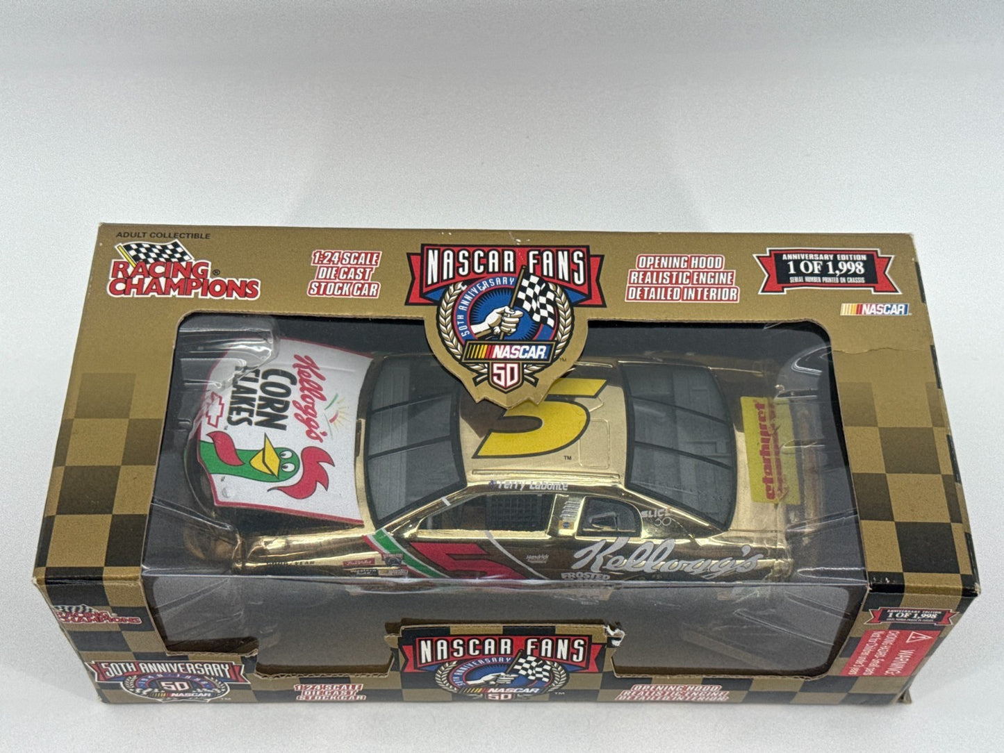 Racing Champions 1:24 NASCAR #5 Kellogg’s Gold Car 50th Anniversary 1 of 1998