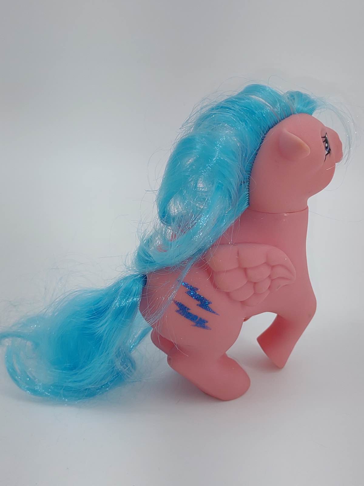 1983 MLP G1 Firefly Pink Pegasus Blue Hair Lightning Bolts
