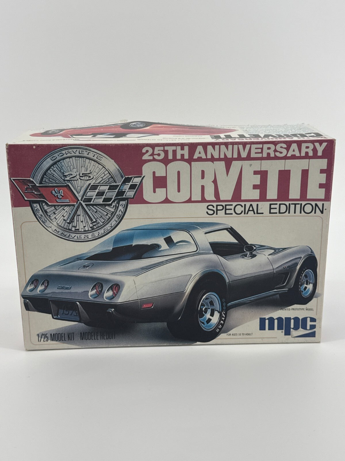 MPC Corvette 25th Anniversary 1/25 Model Kit 78-3708-202 Sealed Parts Vtg '77