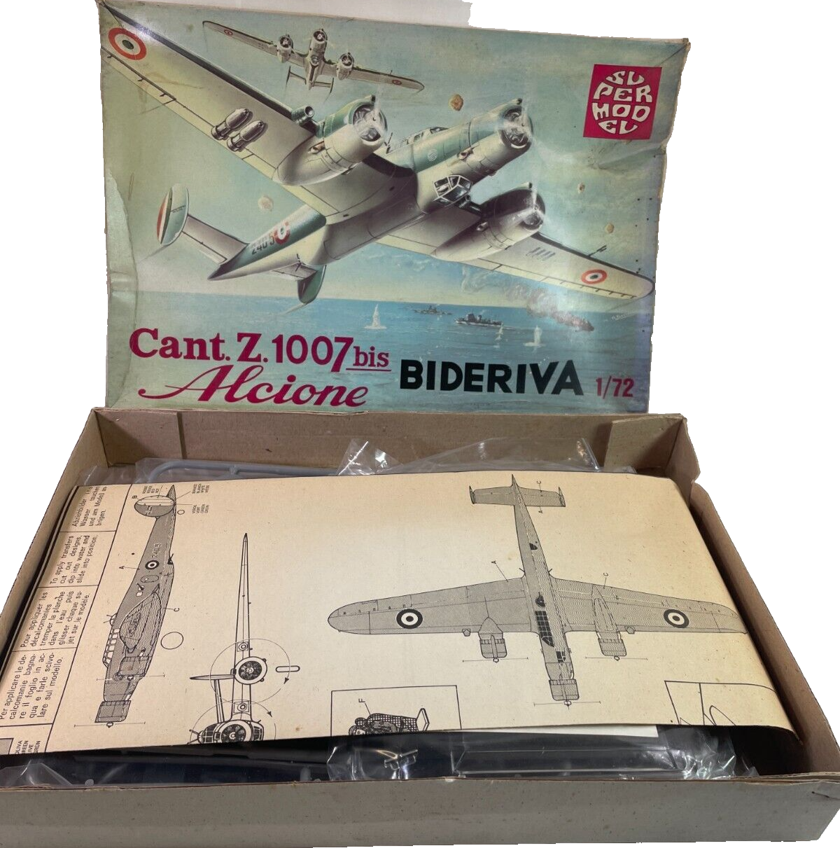 1/72 Supermodel Cant Z.1007 bis Alcione Bideriva Kit Vintage Open Box