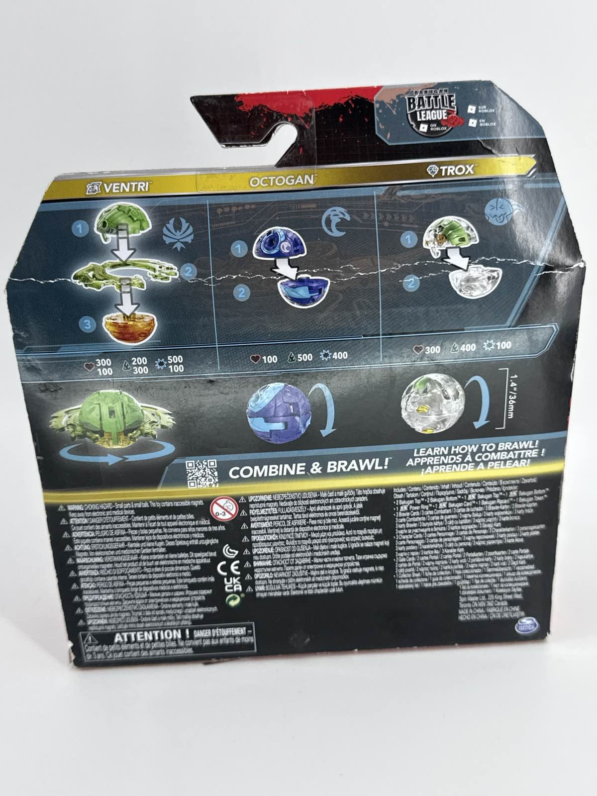 Bakugan Starter Pack Special Attack Ventri Octogan Trox Gen 3 3-Pack NEW