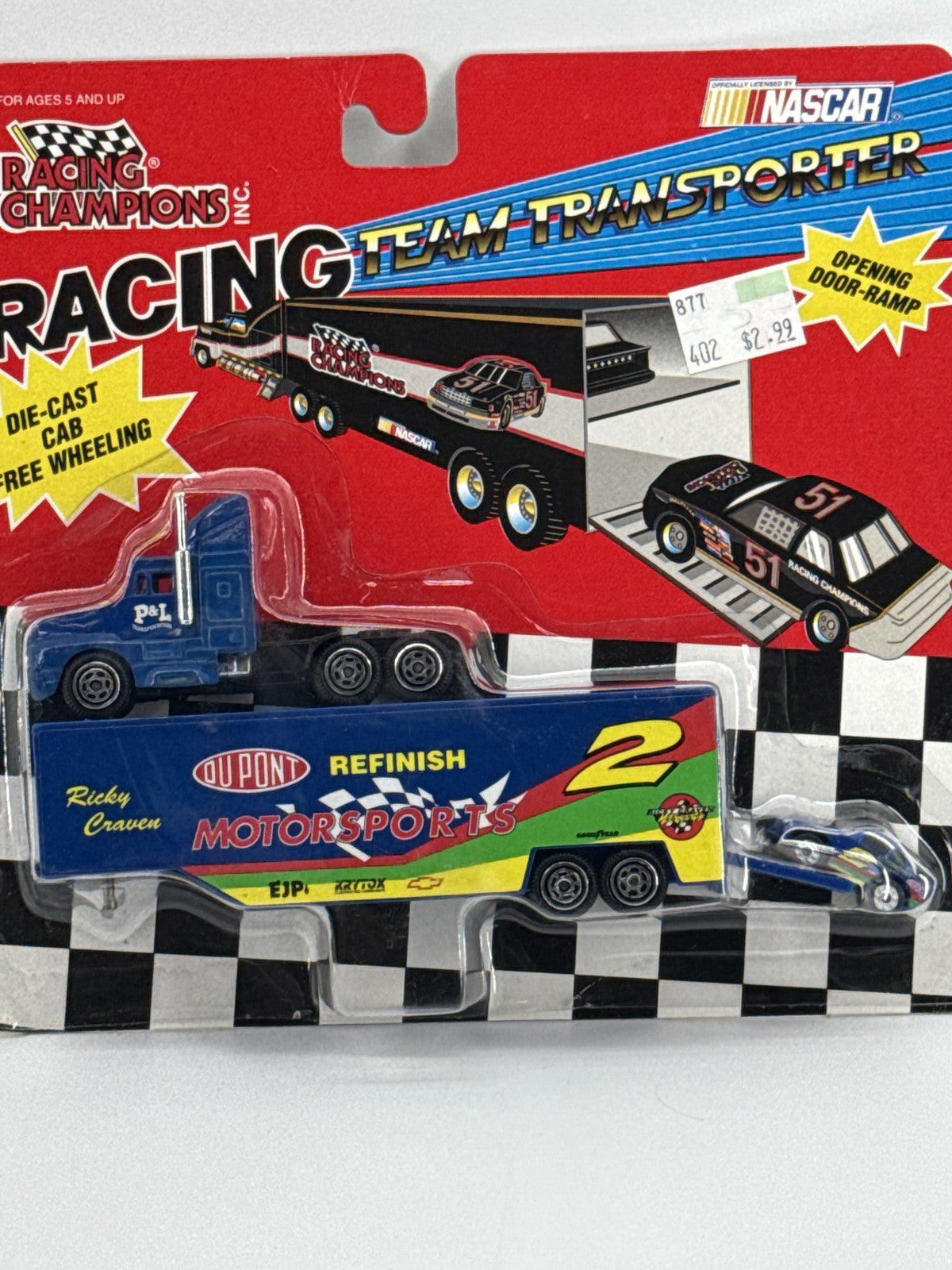 Vintage Racing Champions NASCAR Team Transporter Ricky Craven DuPont Die-Cast