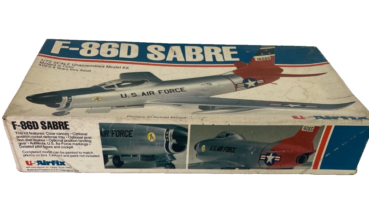 Vintage U-AirFix F-86D Sabre 1/72 Model Kit – Complete & Classic!