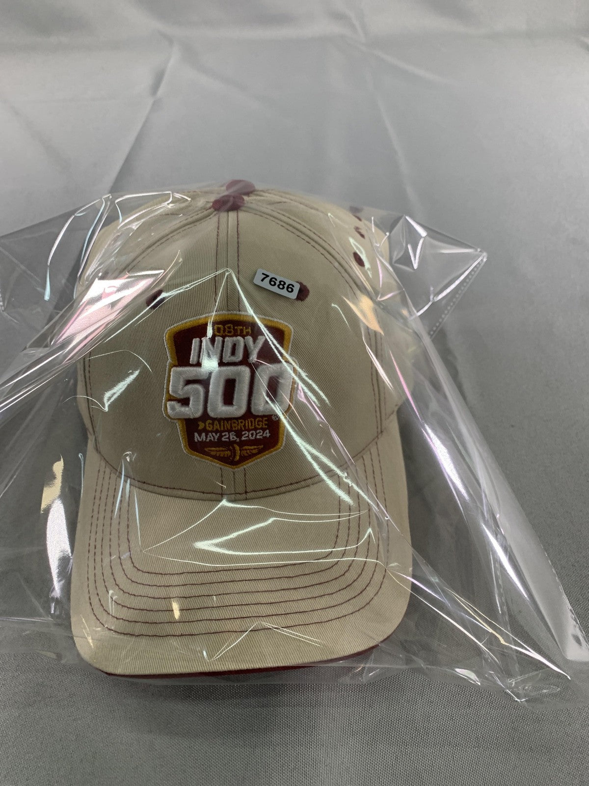 Indy 500 Hat Cap Strap Back Mens One Size Beige IndyCar Racing 108th Race 2024