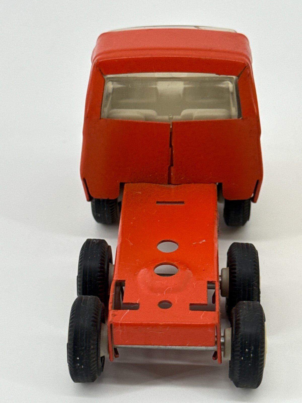VTG 1970s Tonka Mini Bottom Dump Truck Yellow Orange Cab Steel Toy 9.25β USA Mad