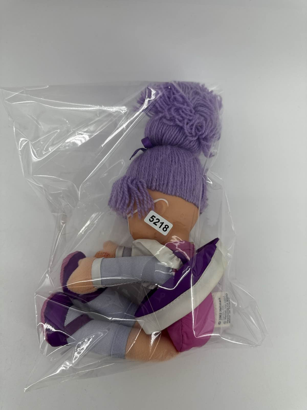 1983 Rainbow Brite Shy Violet 18" Doll Hallmark Plush Purple Yarn Hair