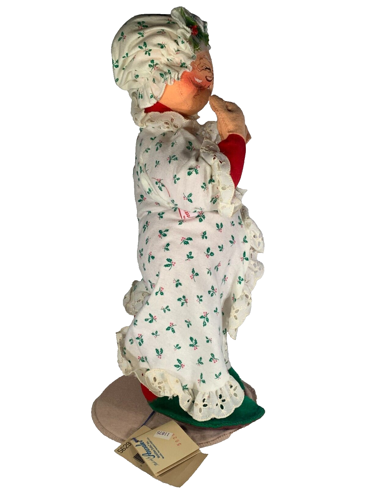 Annalee 18" Tuckered Mrs Santa 5629 Holly PJs Poseable Christmas Doll w Tags