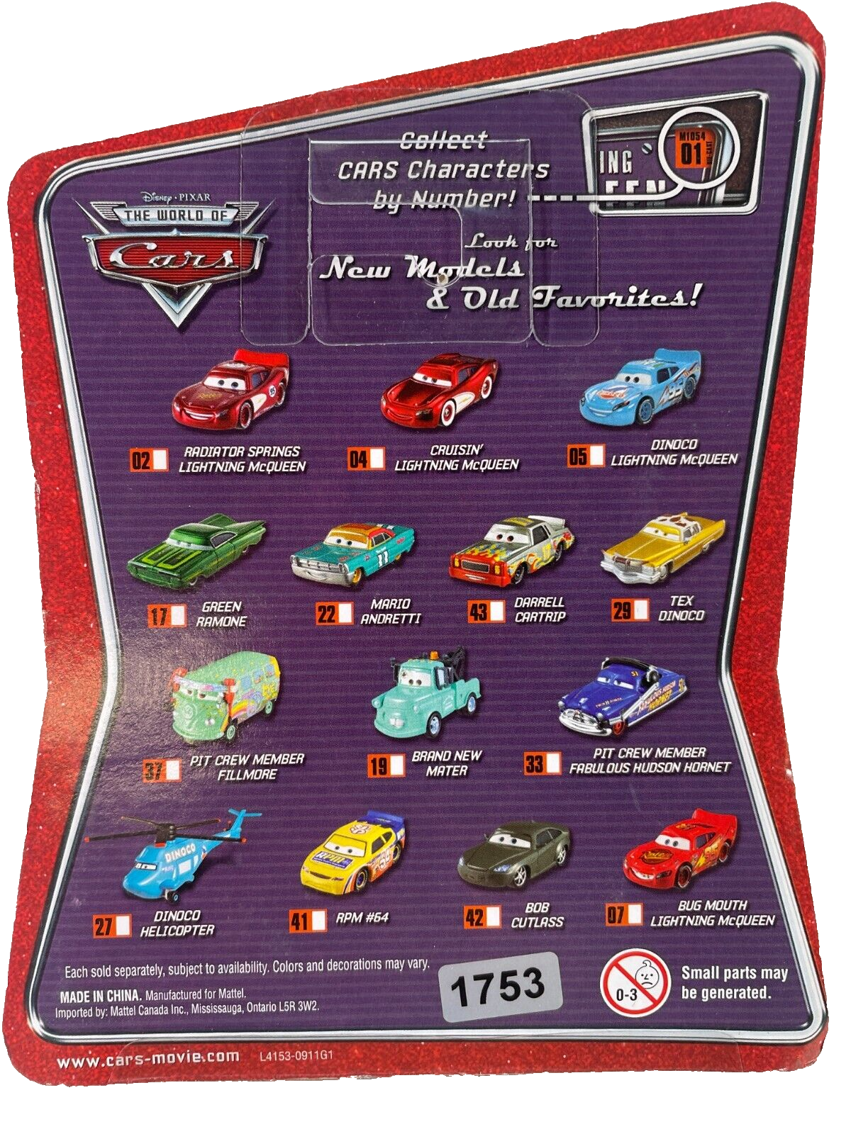 Disney Pixar Cars The World of Cars #22 Mario Andretti Diecast Figure NEW!