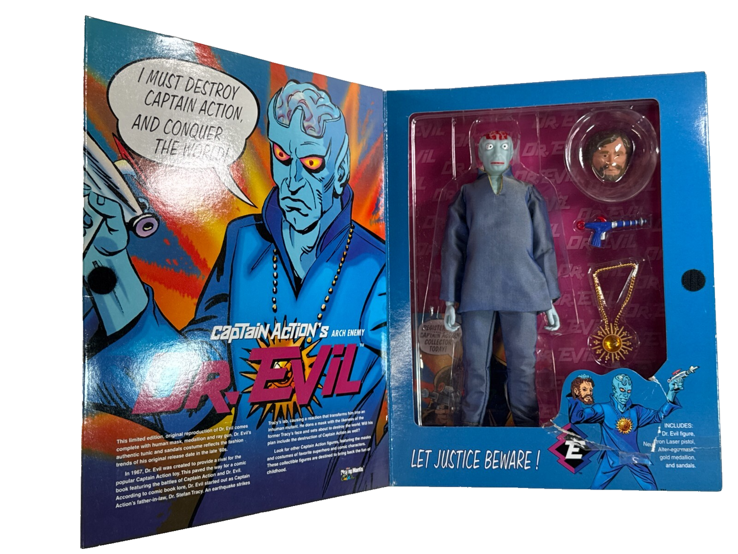 1998 Captain Action Dr. Evil Arch Enemy Figure Playing Mantis Villain Series MIB