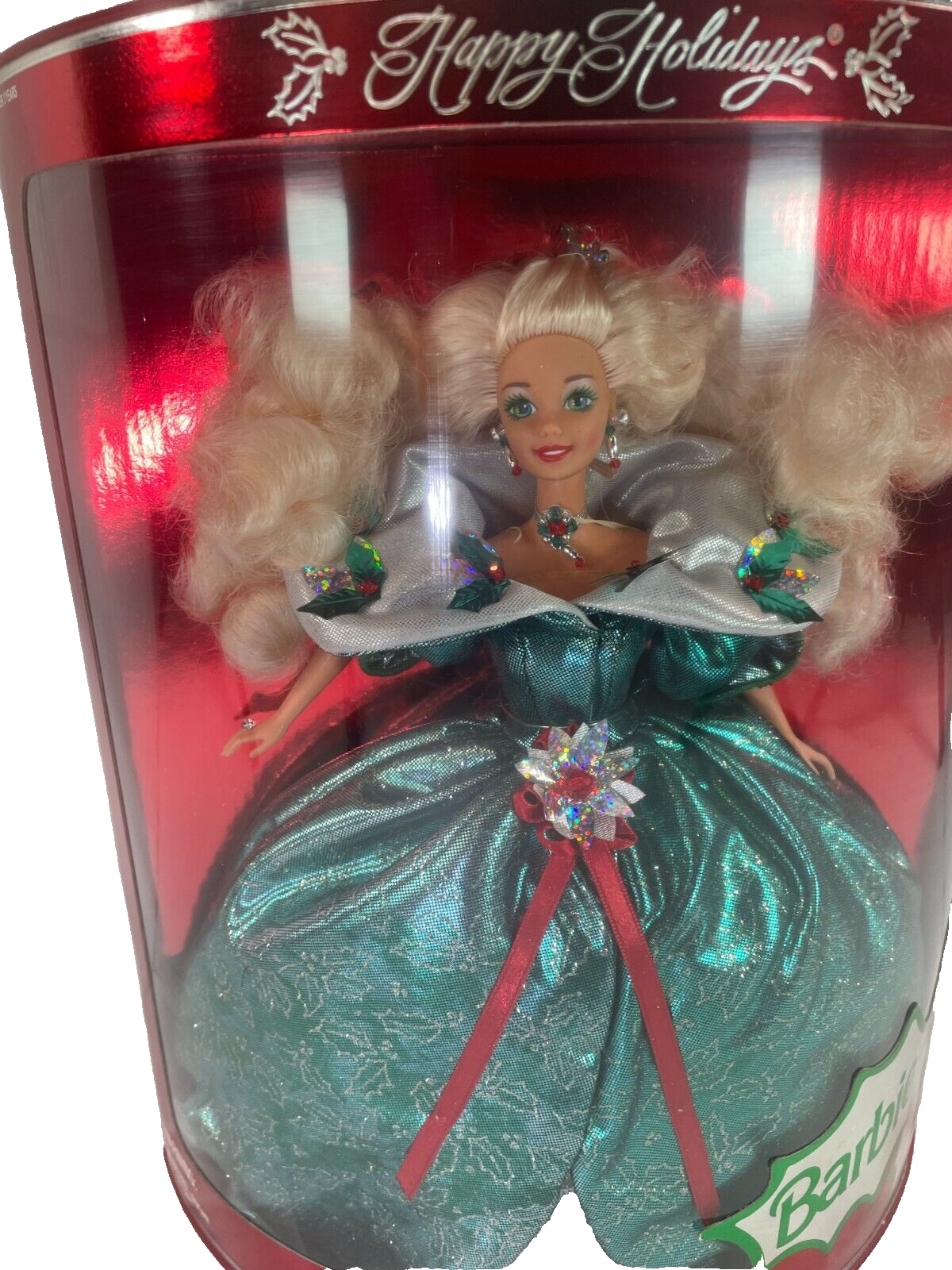 1995 Happy Holidays Barbie Doll Special Edition Green Gown Mattel Collectible