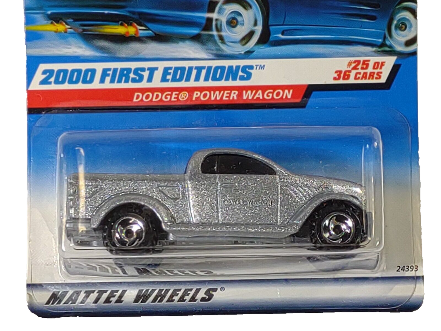 š Hot Wheels 2000 First Editions Dodge Power Wagon #25/36 Silver Diecast Truck