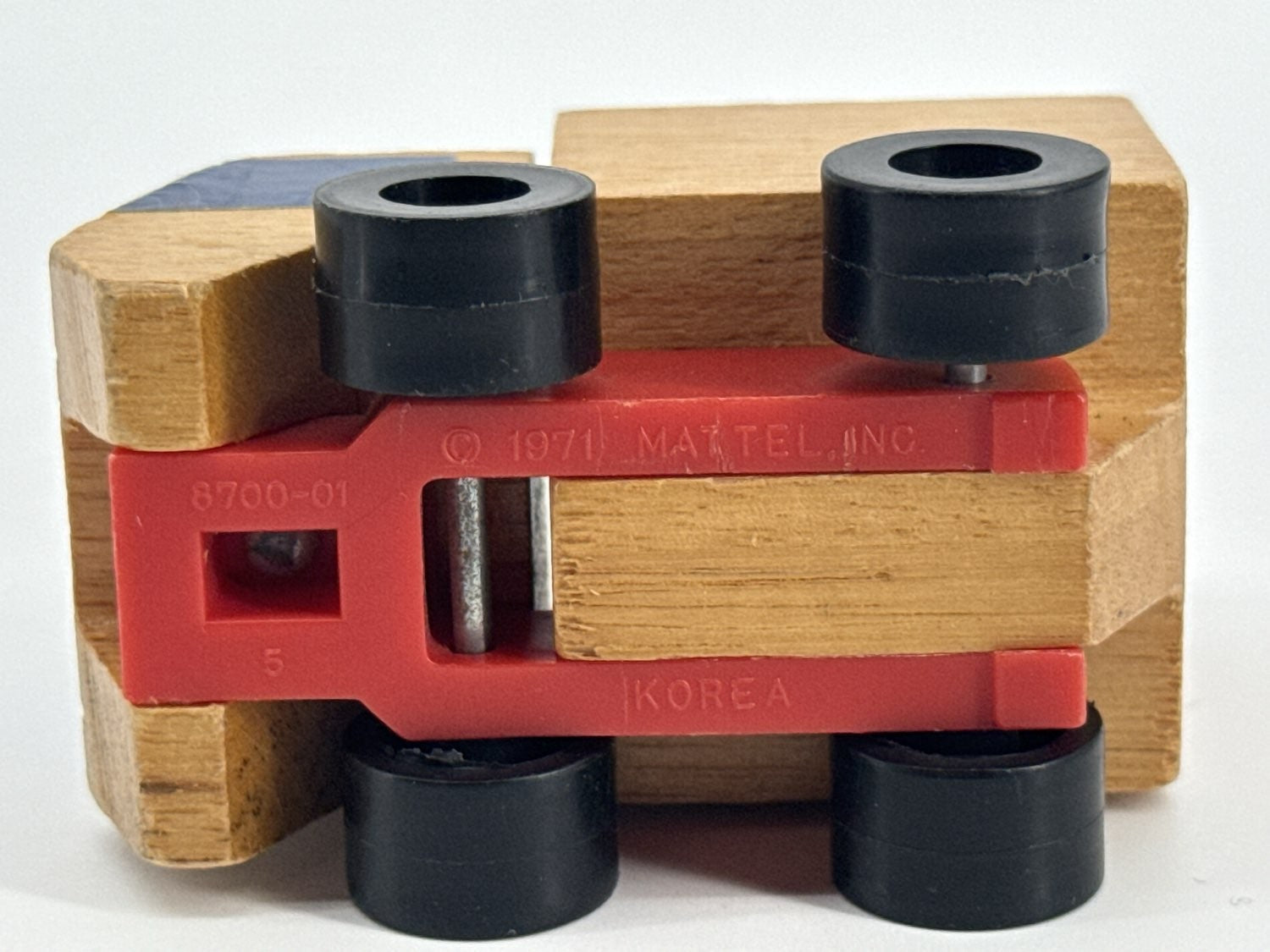 1971 Mattel Wooden Block Truck 8700-01 Korea Blue Delivery