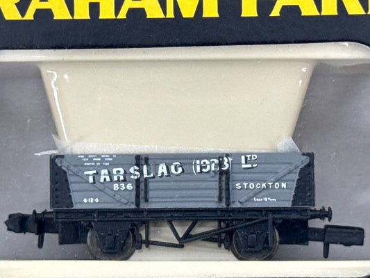 Graham Farish 373-157 N Gauge 5 Plank Wagon TARSLAG 836 Stockton USED in Box