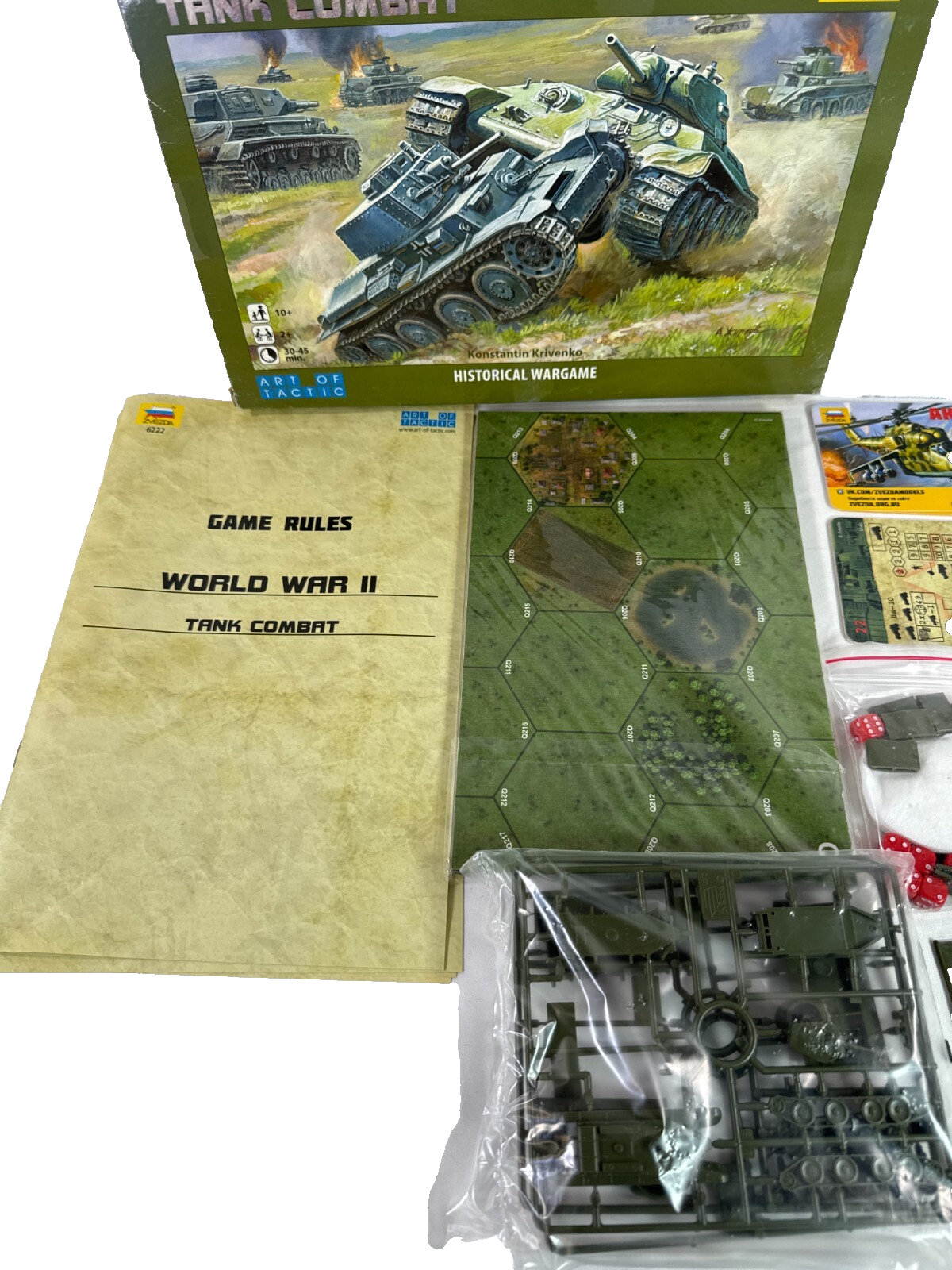 Zvezda WWII Tank Combat Historical Wargame Art of Tactic Open Box Complete Nice