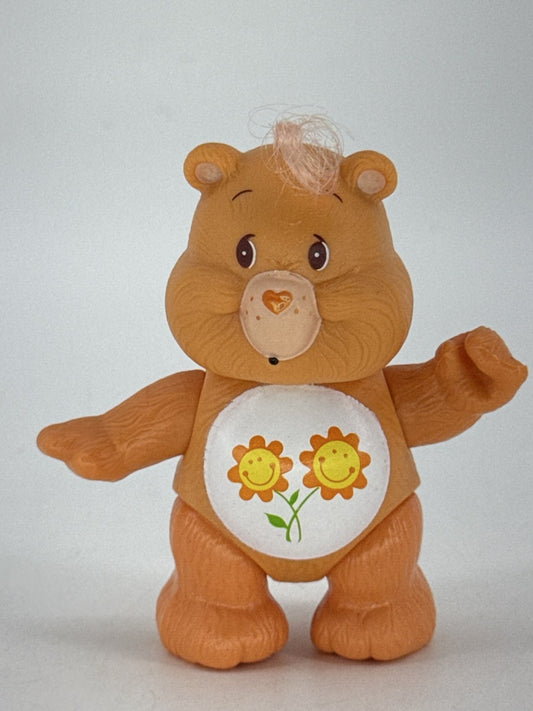 1983 Kenner Care Bears Friend Bear Poseable PVC Figure Sunflowers Orange