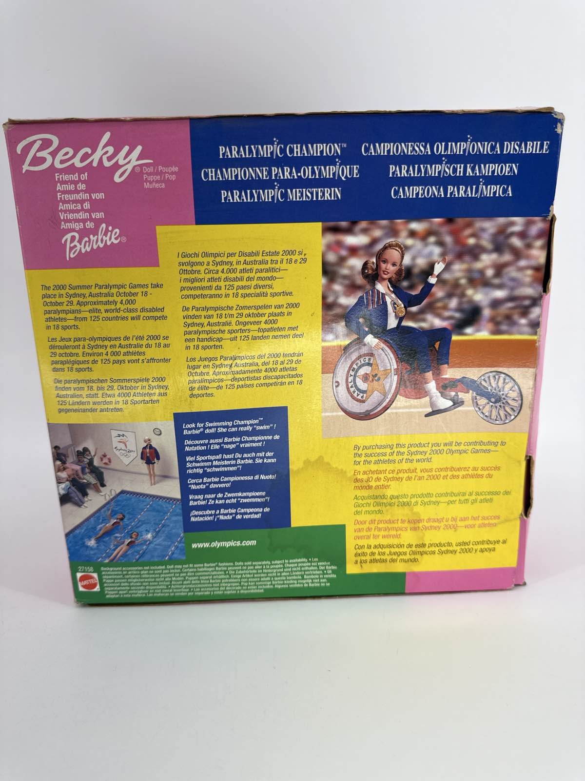 Barbie Becky Paralympic Champion Doll 1999 Sydney 2000 Mattel #24662 NRFB