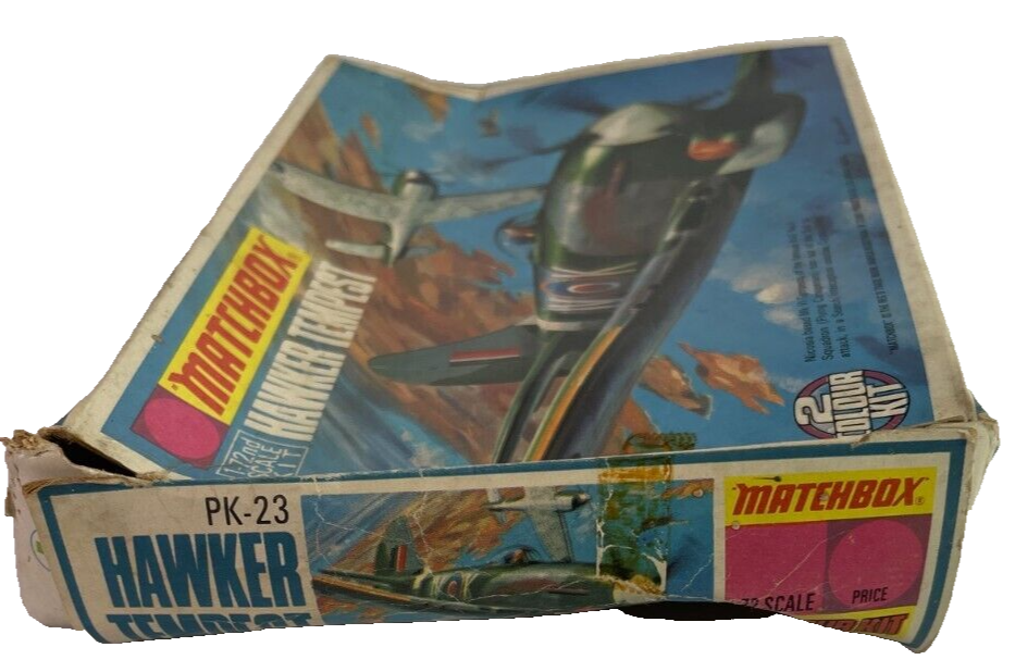 1974 MATCHBOX Hawker Tempest MK.V 1/72 Model Kit PK-23 Open Box Complete 2076