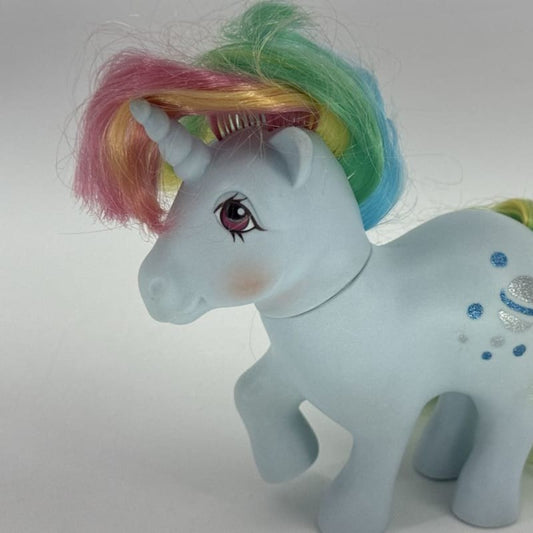 1983 MLP Moonstone Rainbow Unicorn Blue Glitter Hasbro