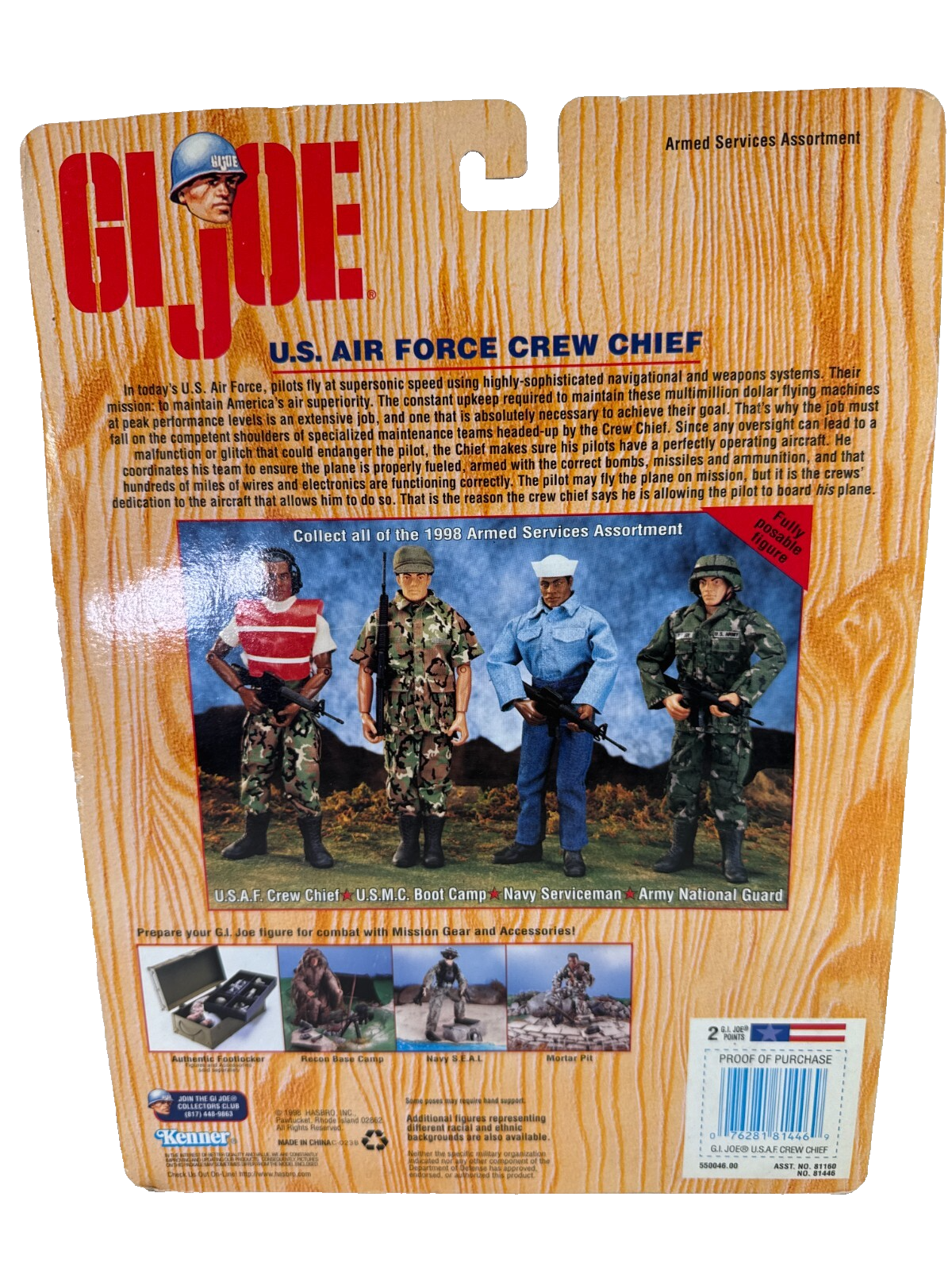 GI Joe US Air Force Crew Chief 12" Action Figure 1998 Hasbro Armed Services MOC
