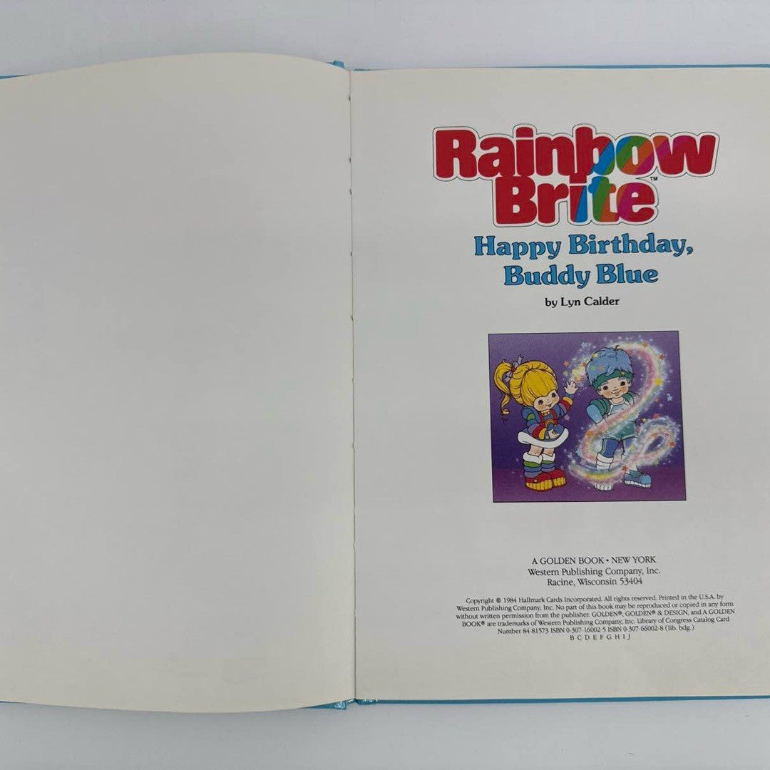 1984 Rainbow Brite Happy Birthday Buddy Blue Golden Book