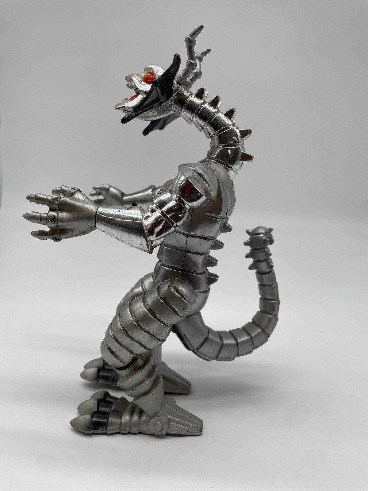 1995 Toy Biz Marvel Fin Fang Foom Figure Silver Loose Rare Works Missing Arm VTG