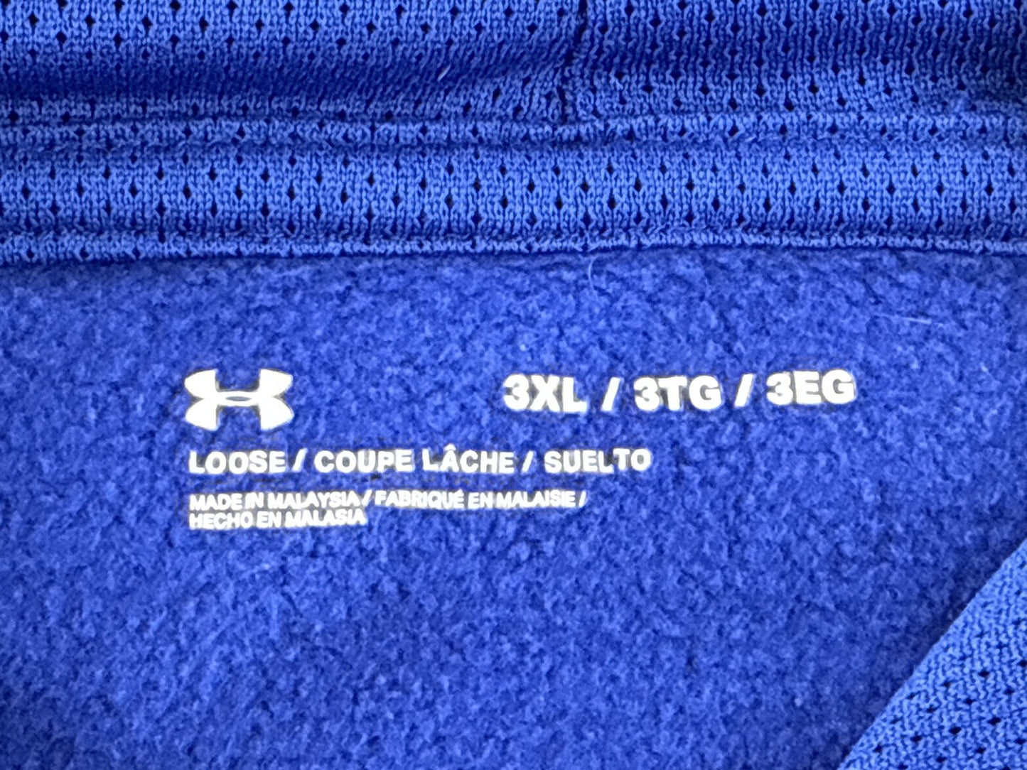 Under Armour Hoodie Pullover 3XL Blue Long Sleeve Regular Fit Athletic Unisex