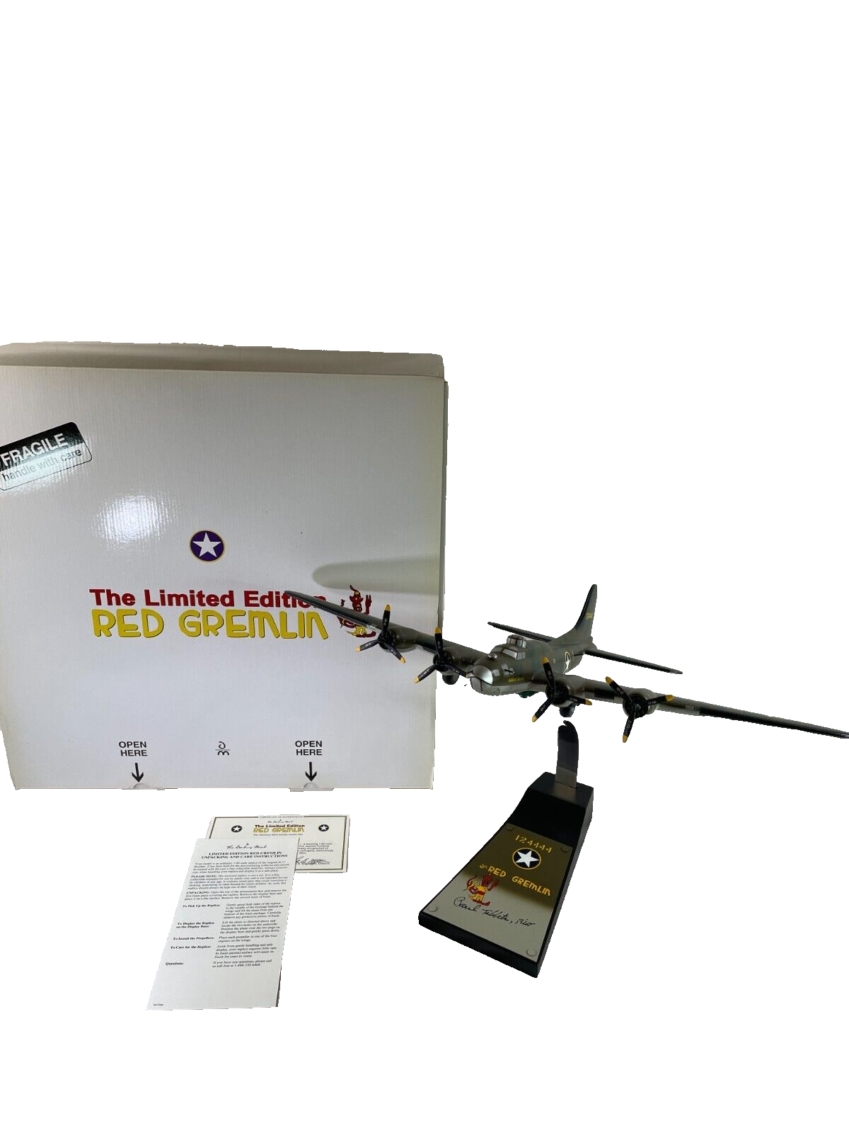 Danbury Mint Limited Edition Red Gremlin Airplane Model 779/3000 COA