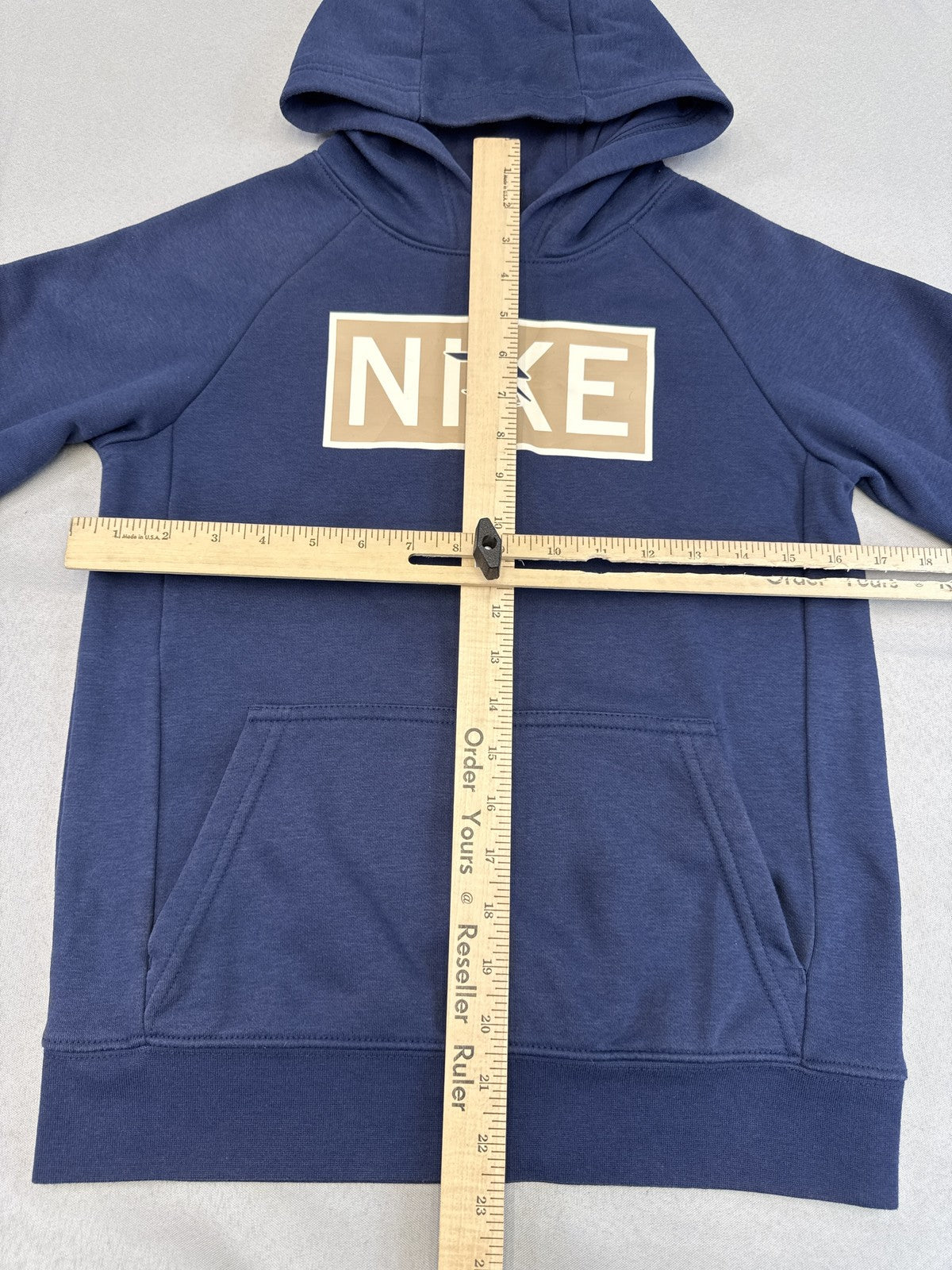 3BRAND Nike Graphic Pullover Hoodie M Blue Cotton Long Sleeve Hooded
