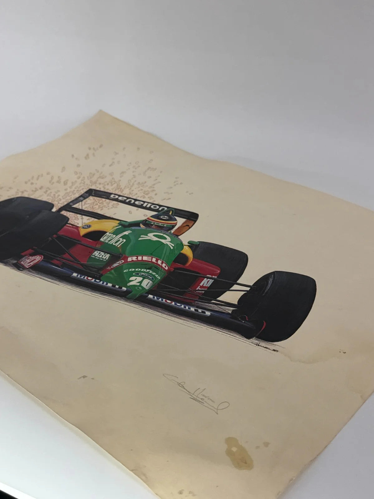 Benetton F1 Nannini Print Cademartori Signed Ltd Racing Art Vintage