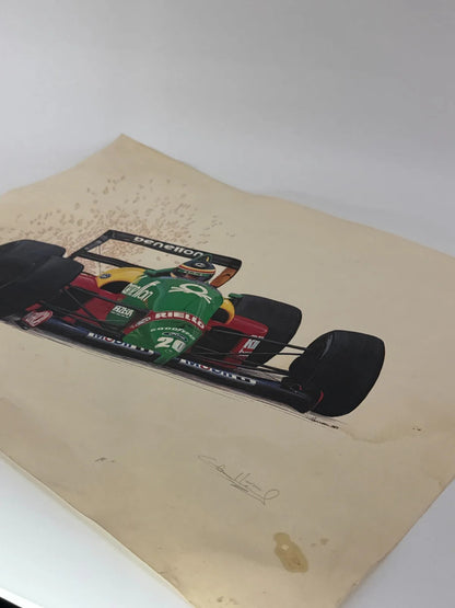 Benetton F1 Nannini Print Cademartori Signed Ltd Racing Art Vintage