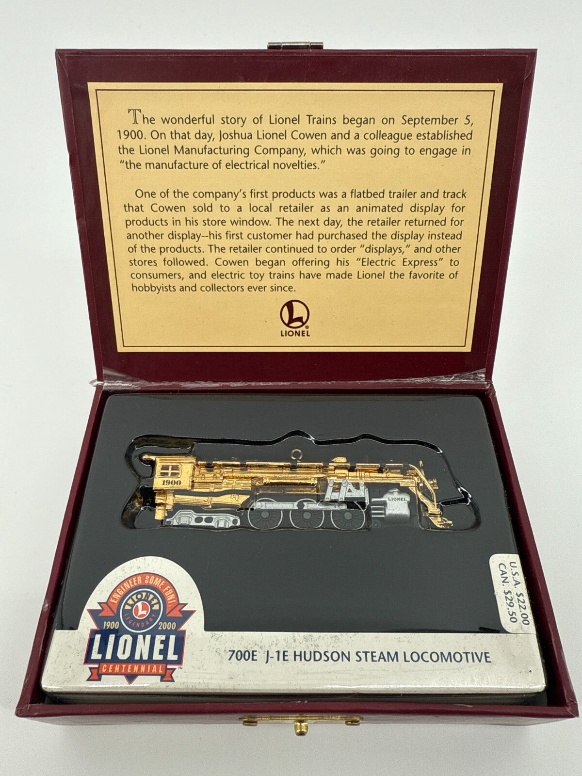 🎄 Hallmark Lionel 700E J-1E Hudson Steam Locomotive Ornament 100th Anniversary