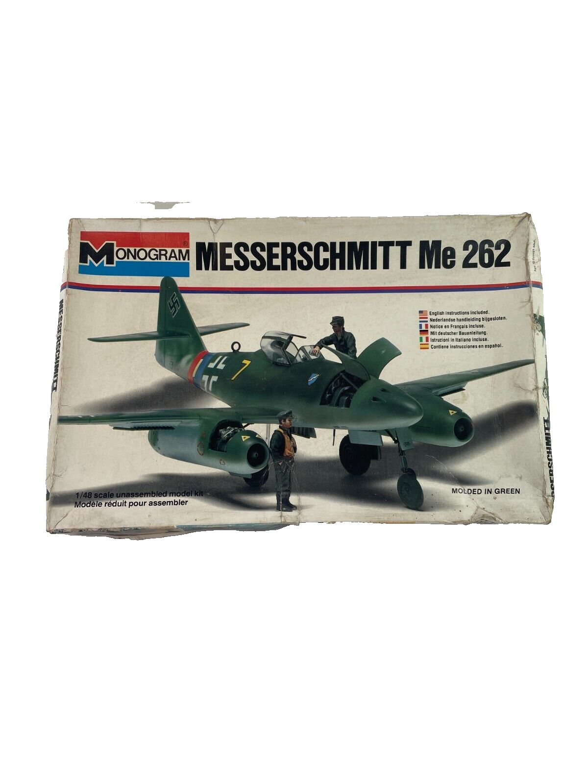 1/48 Scale Monogram, Messerschmitt Me 262 Airplane Model Kit #5410 BN Open Box