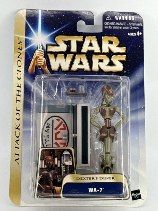 2003 Star Wars AOTC WA-7 Dexter's Diner Action Figure #28 Hasbro NIB