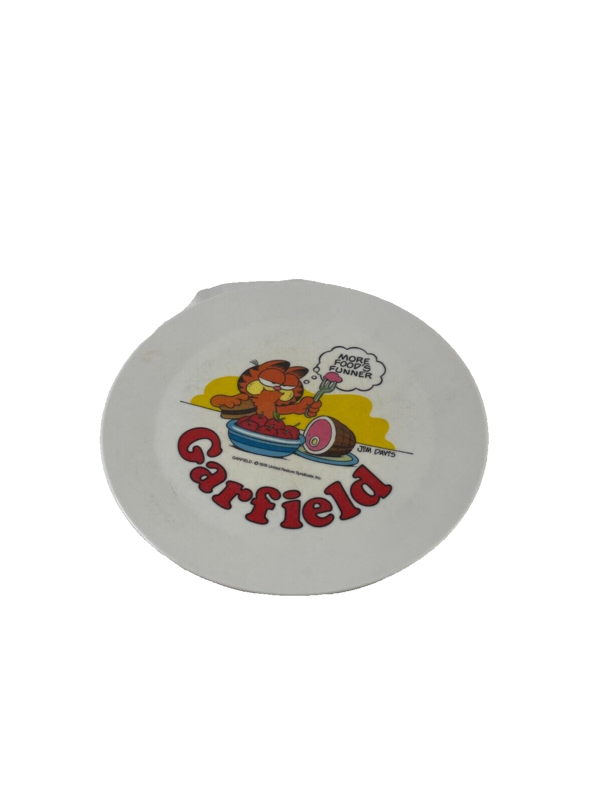 Vintage 1978 Deka Garfield Plate & Bowl Set Jim Davis Comic Strip Plastic USA