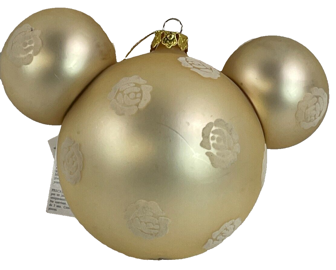 Disney Parks Mickey Mouse Gold Blown Glass Ornament – Rare Collectible 2029