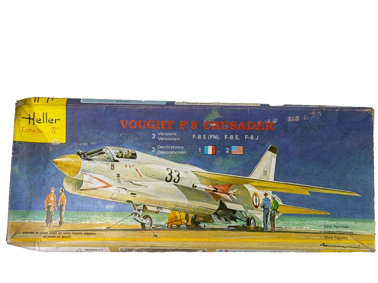 Heller 1/72 Vought F-8 Crusader Model #259 French Navy/US Navy 3 Versions #1137