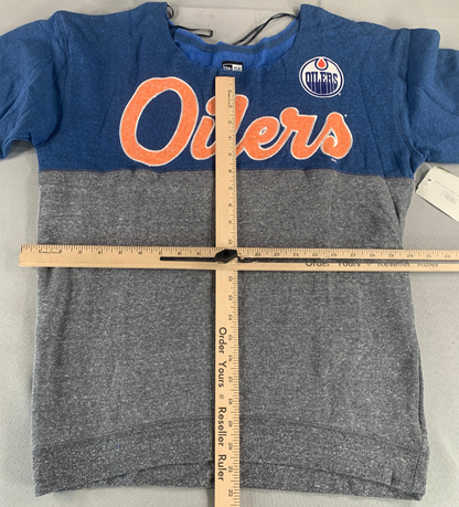 Edmonton Oilers New Era 5th & Ocean Womens Fleece Scoop Neck Pullover Sweatshirt