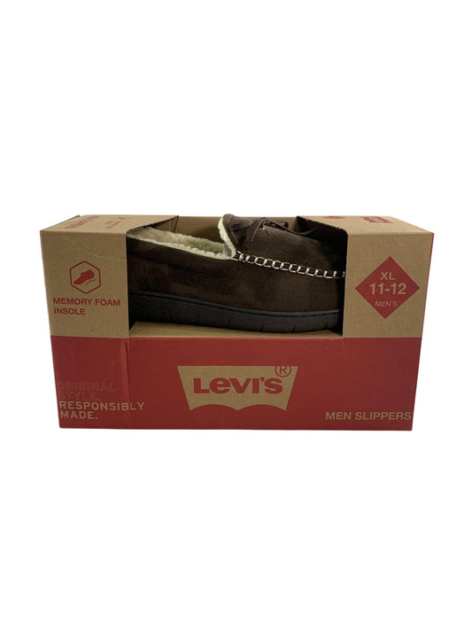 Levis Moccasin Slippers Mens Size 11-12 Brown Memory Foam House Shoes 530-50009