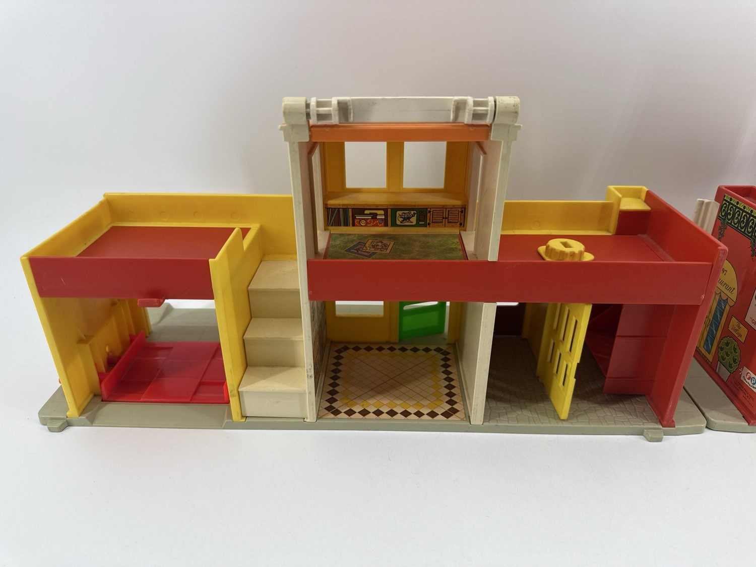 1973 Fisher Price Little People Village Fire House Post Office