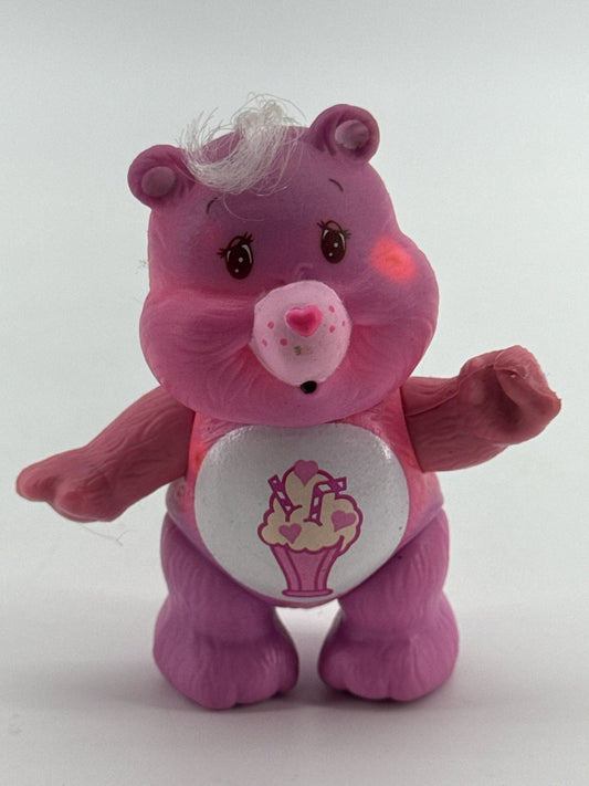 Care Bears Love A Lot Bear Poseable Figure Kenner 1983 PVC Pink Hearts