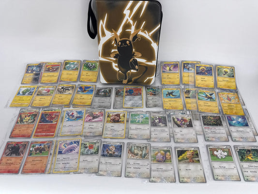 Pokémon Electric Card Lot Raichu Binder 100+ Lightning Type Bulk Non-Holo Set