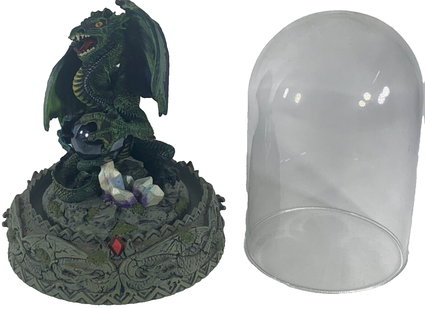 Franklin Mint Dragonfire Sculpture Michael Whelan LE A1735 w/ Glass Dome Fantasy