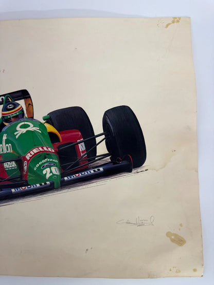 Benetton F1 Nannini Print Cademartori Signed Ltd Racing Art Vintage