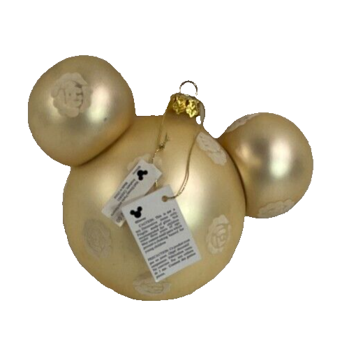 Disney Parks Mickey Mouse Gold Blown Glass Ornament – Rare Collectible 2029