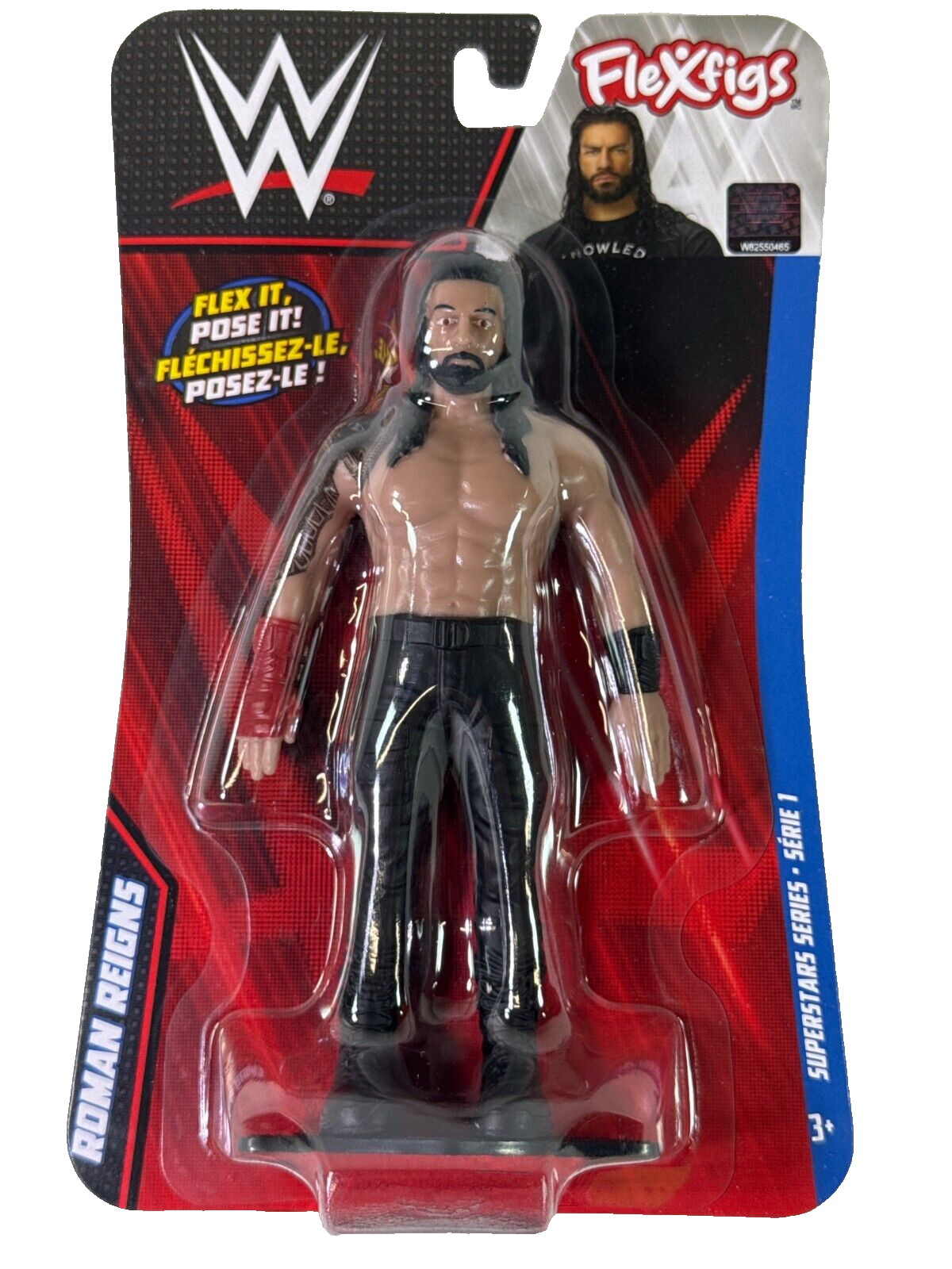 WWE FleXfigs Complete Set of 4 Cena Reigns Rollins Mysterio Mattel New HTF