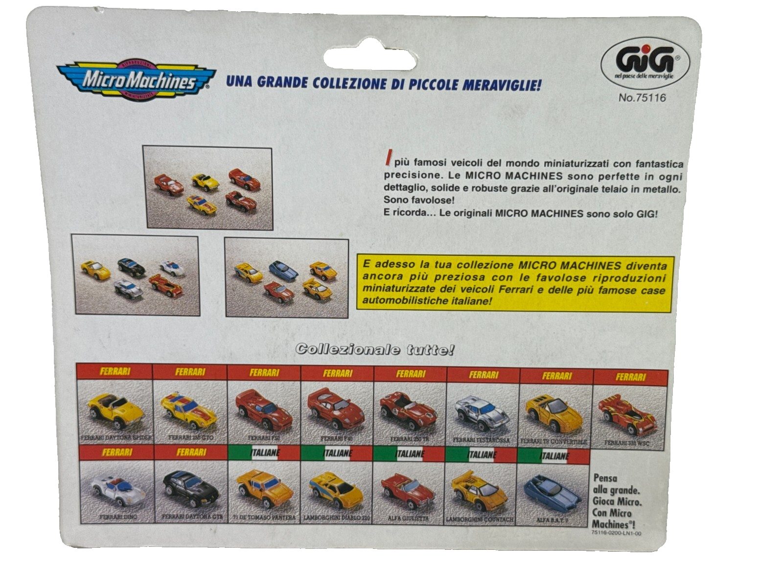 Micro Machines Elite Grandi Auto Italiane GIG Italy 75116 Ferrari MOC 1995