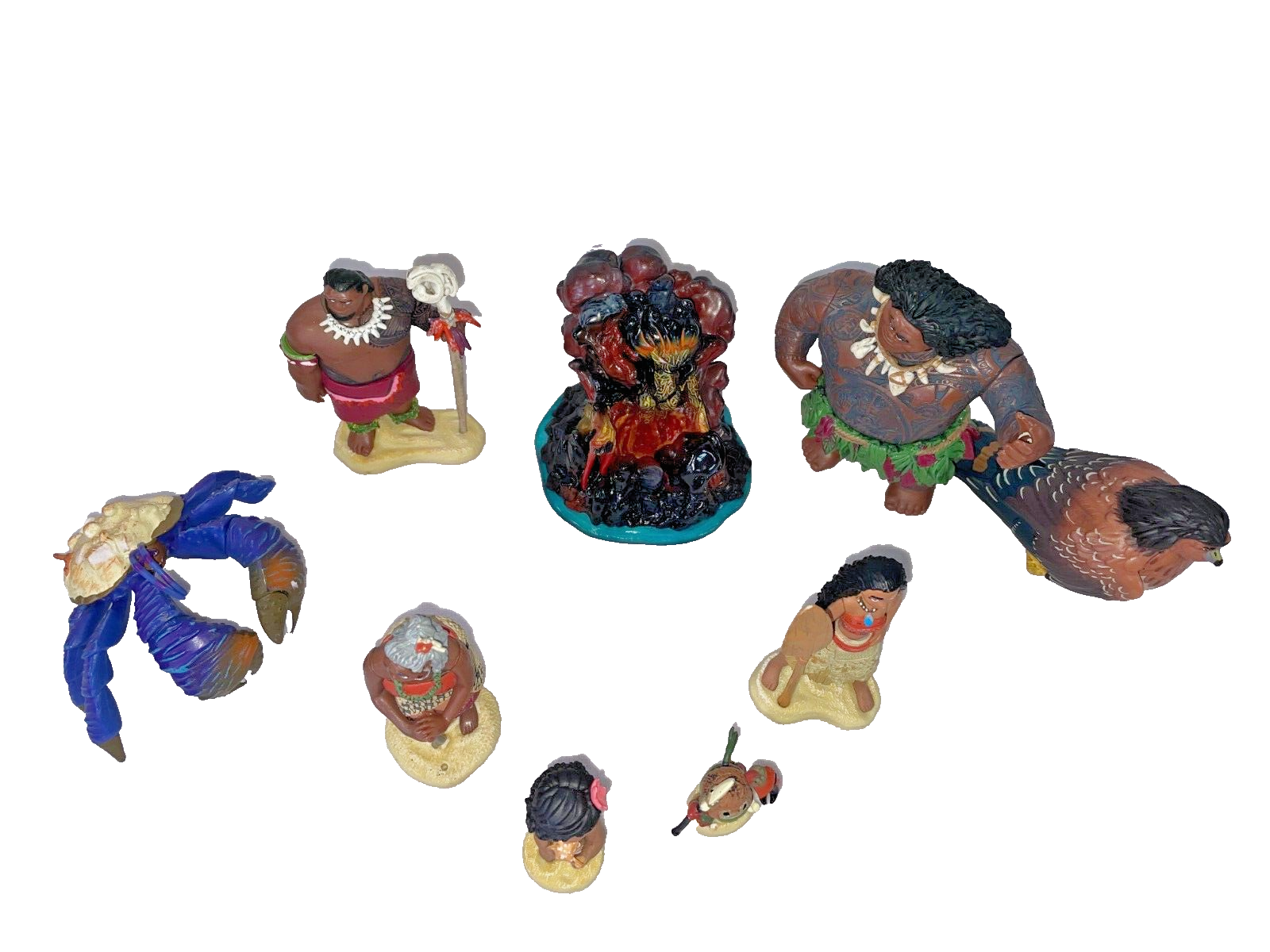 Disney Moana Mini Figure with Shell & Flower - Collectible Toy Lot of 9
