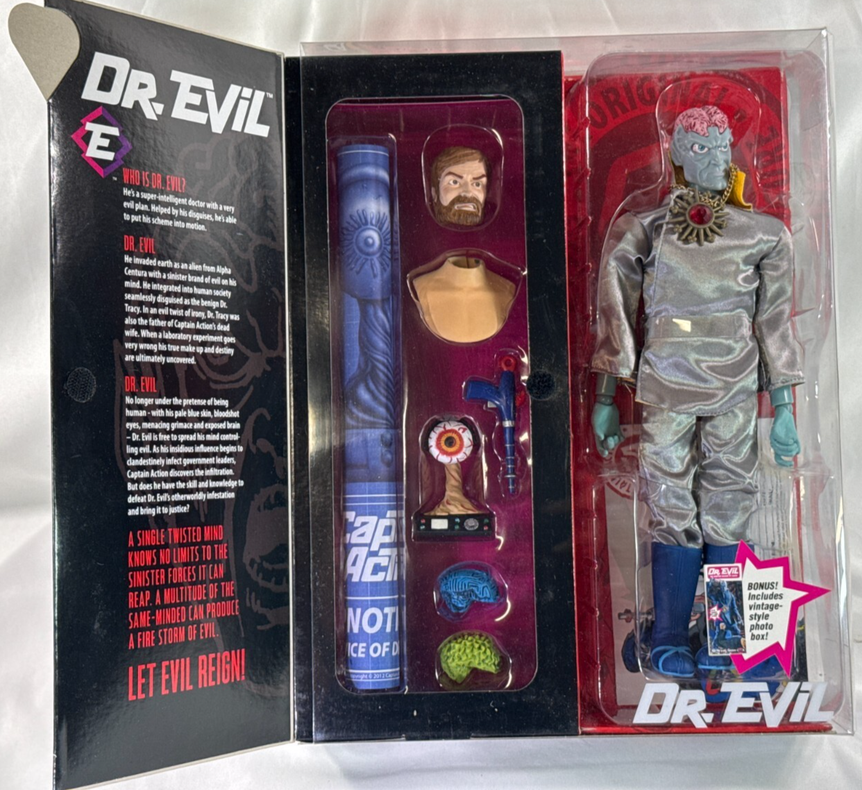 2012 Captain Action Dr. Evil Deluxe 12" Figure w Accessories Round 2 NEW MOC